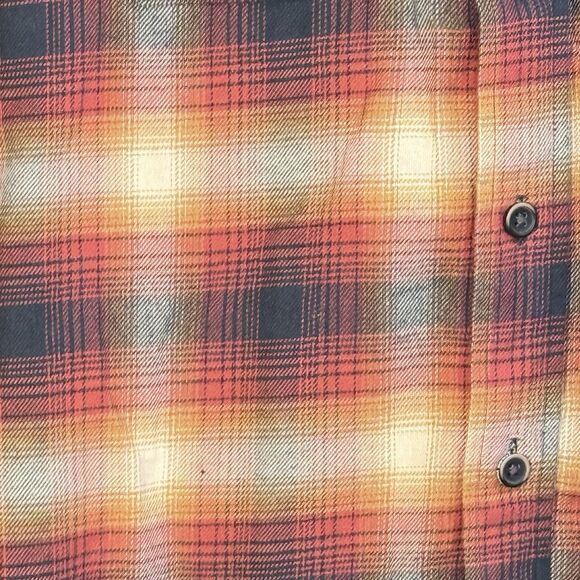 Tailor Vintage Men's Rust gold Plaid Luxe Performance Shirt Size M - Picture 5 of 9